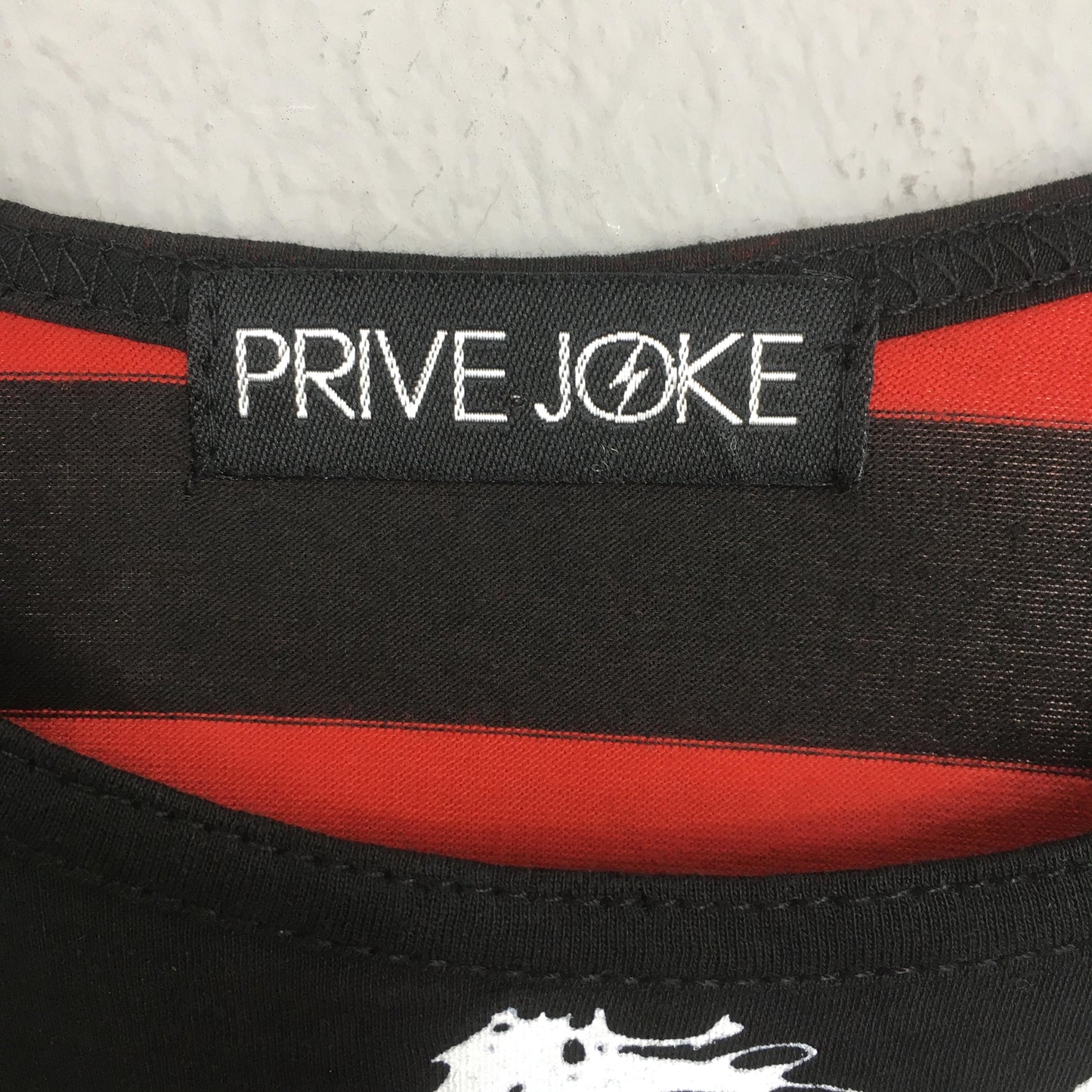 Prive Joke Japanese Streetwear Black Distressed Tshirt Medium