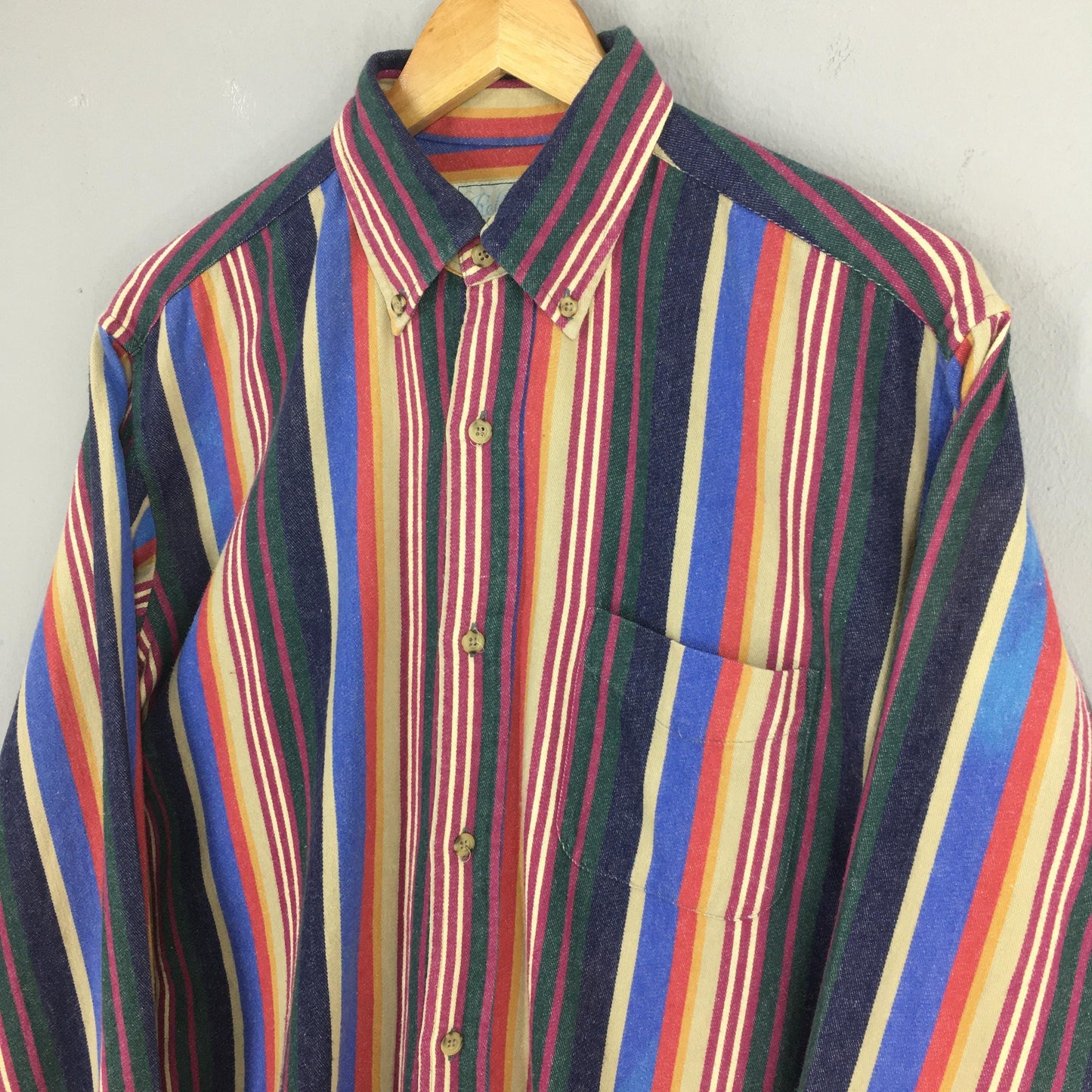 Multicolor Stripes Flannel Shirt Medium
