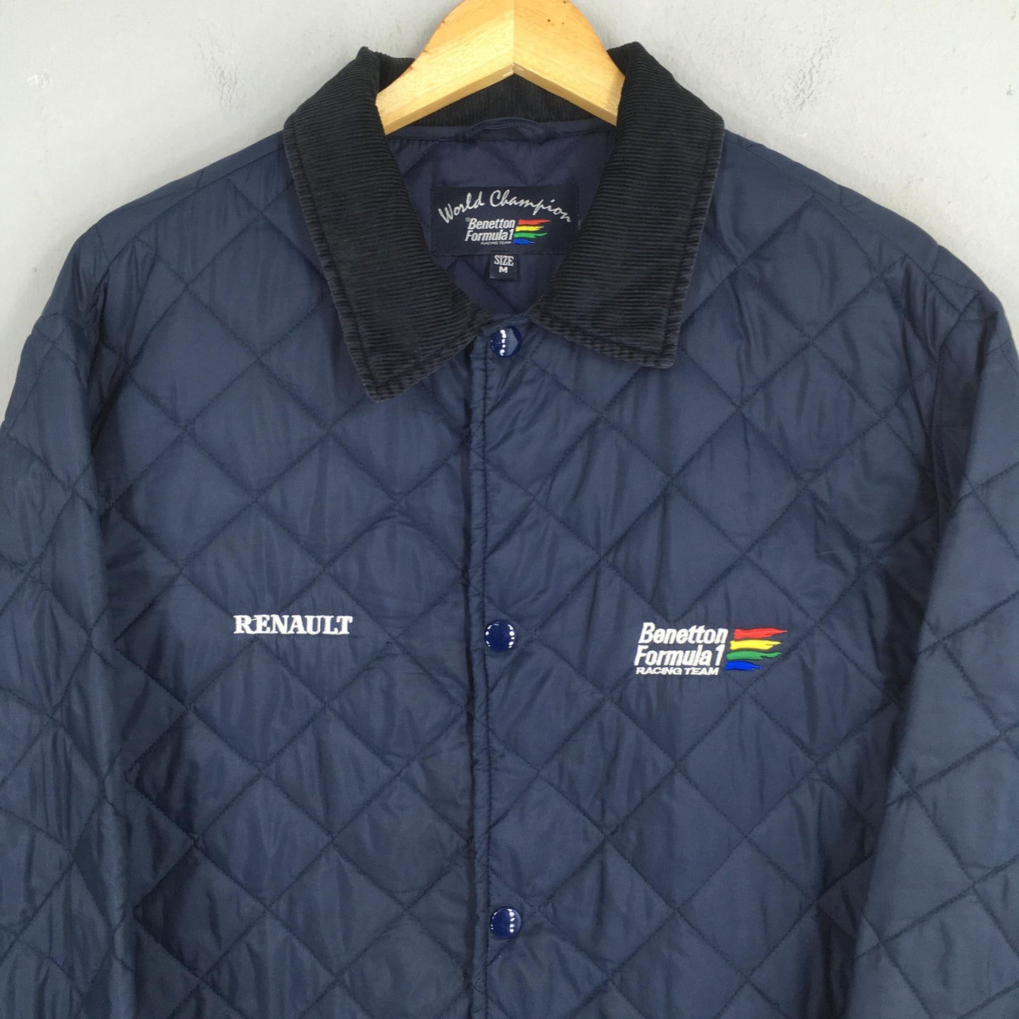 UCB Benetton Formula One Embroidery Blue Jacket Medium