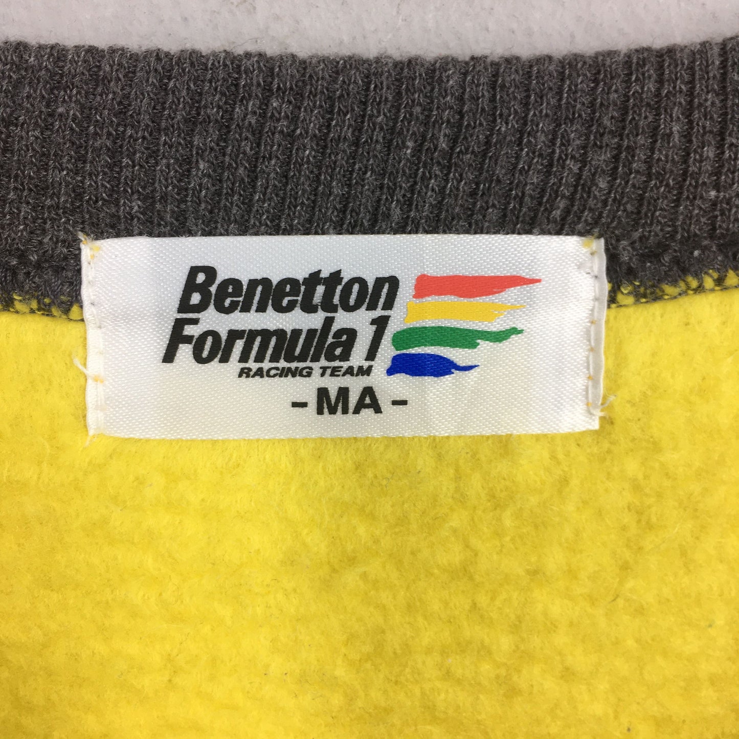 Benetton Formula 1 Yellow Sweatshirt Medium