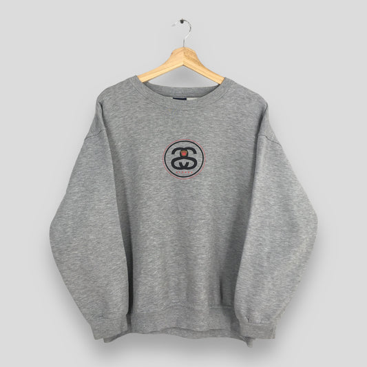 Stussy Usa SS Logo Gray Sweatshirt Large