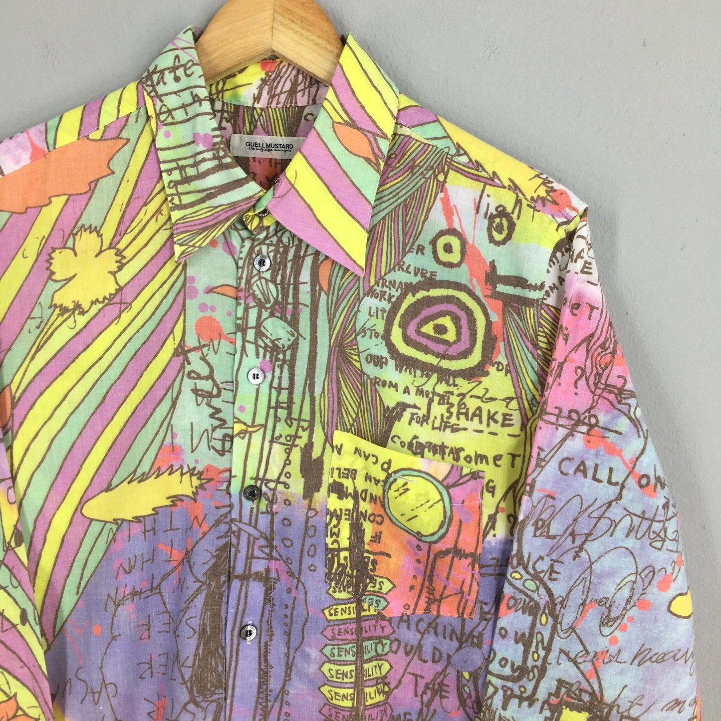 Guell Mustard Abstract Pattern Shirt Medium