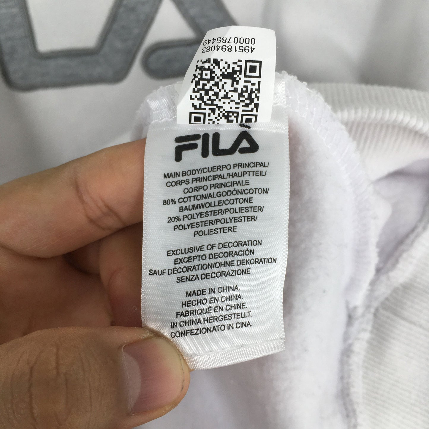 Fila Italia White Sweatshirt Medium