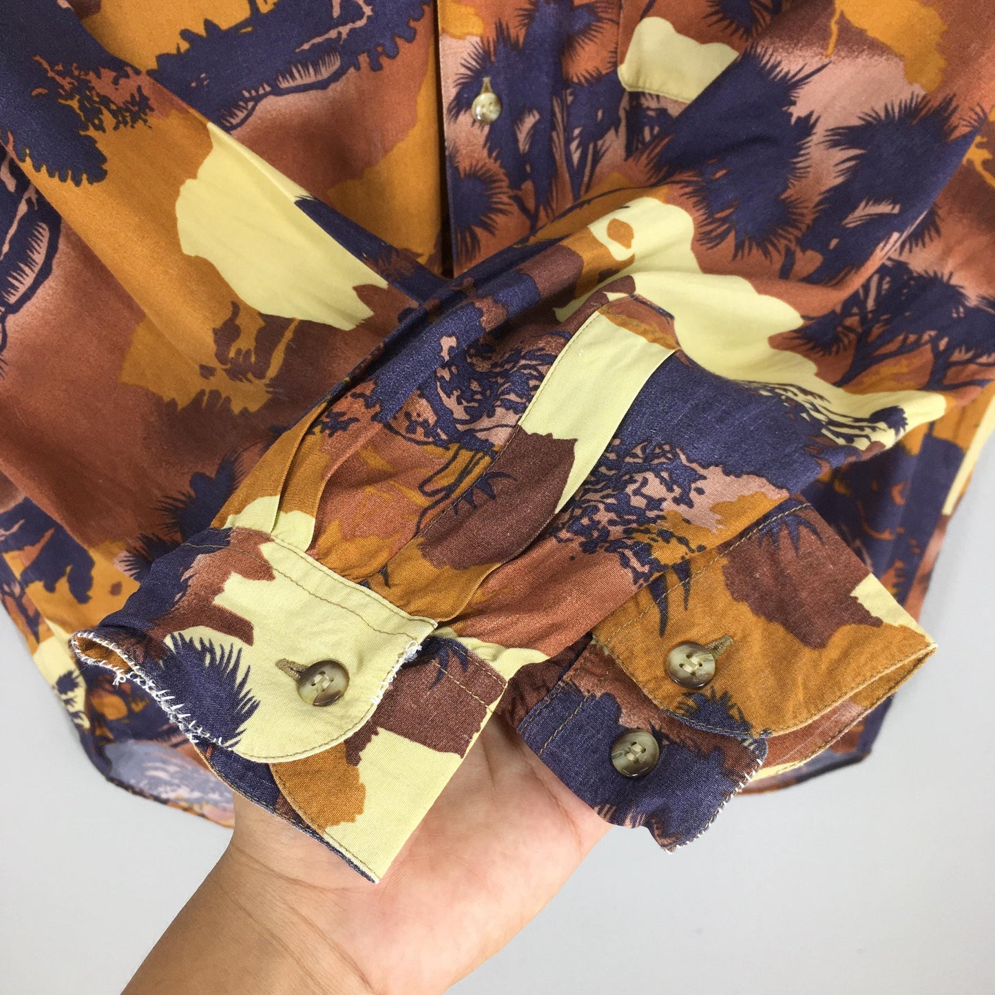 Jungle Abstract Rayon Shirt Large