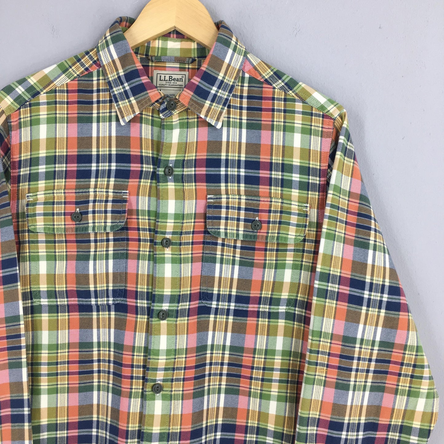 LL Bean Flannel Checkered Shirt Medium