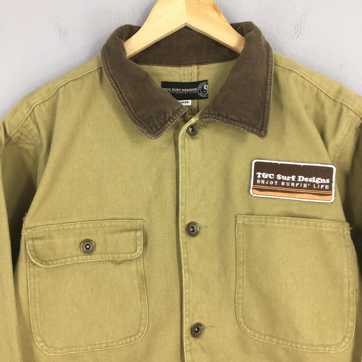 T&C Surf Designs Brown Denim Workers Jacket Large