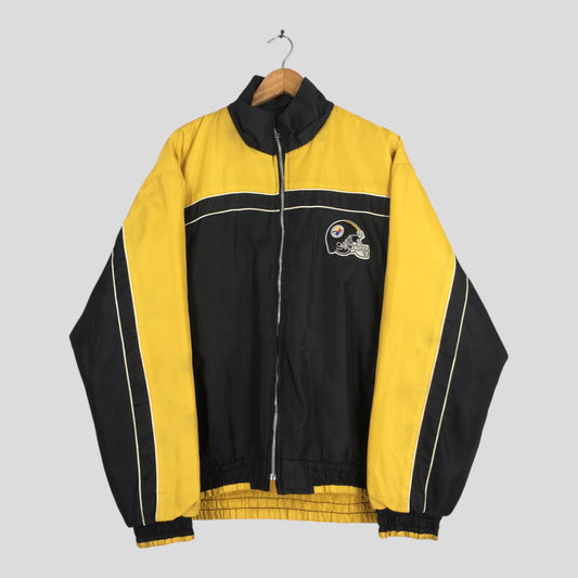 Pittsburgh Steelers Nfl Football Black Yellow Zipper Jacket XLarge
