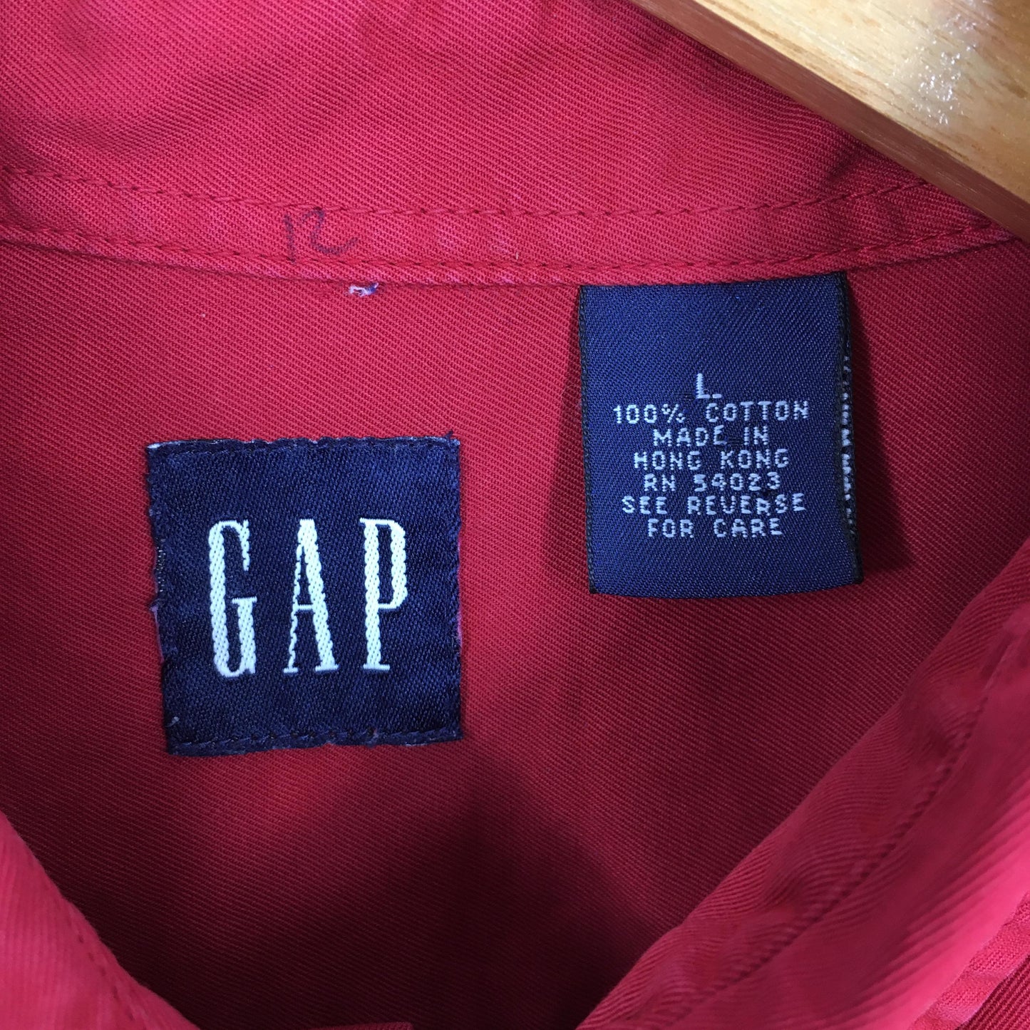 Gap Red Plain Shirt Large