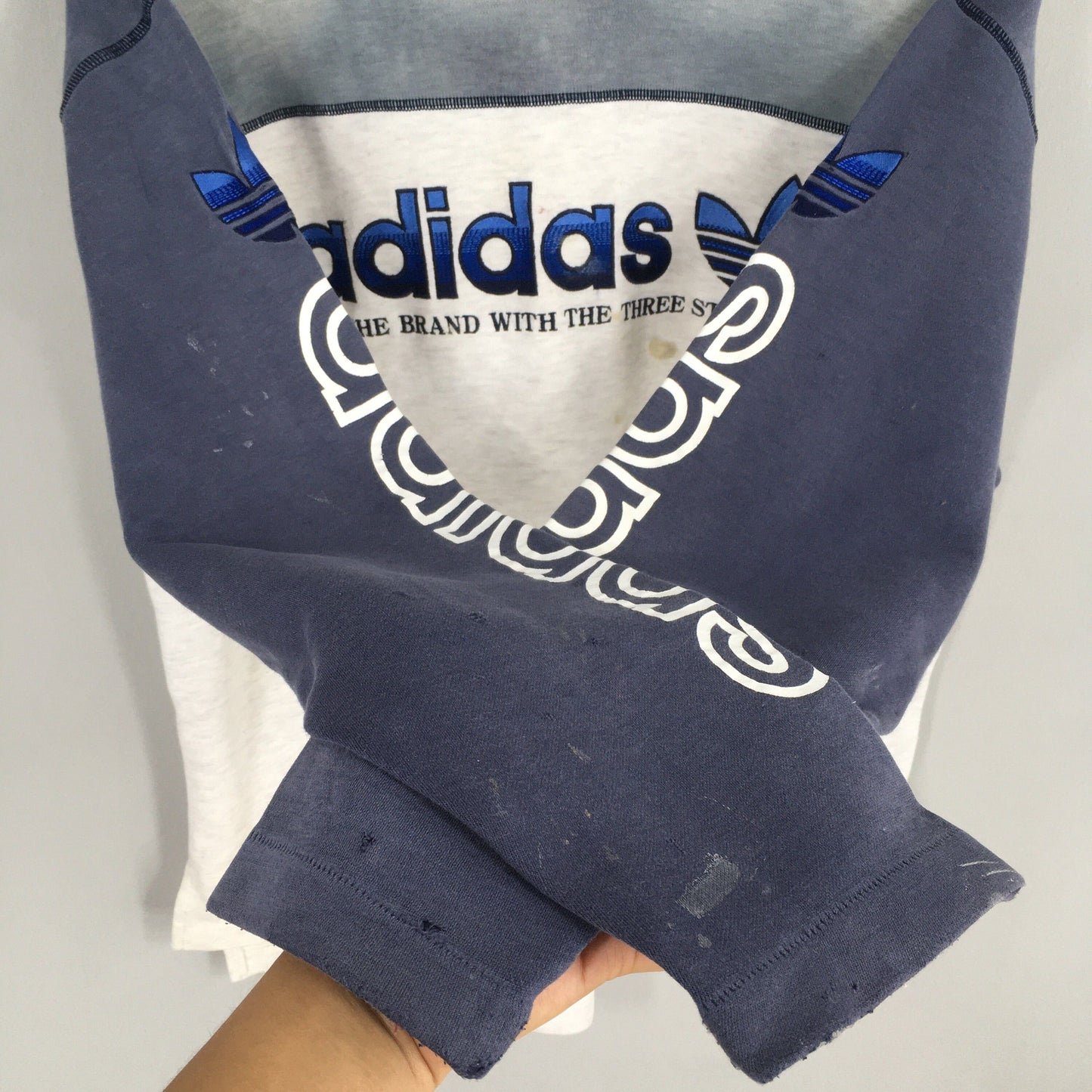 Adidas Trefoil Distressed Sweatshirt Medium