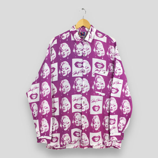 Iconic Marilyn Monroe Pink Rayon Shirt Large