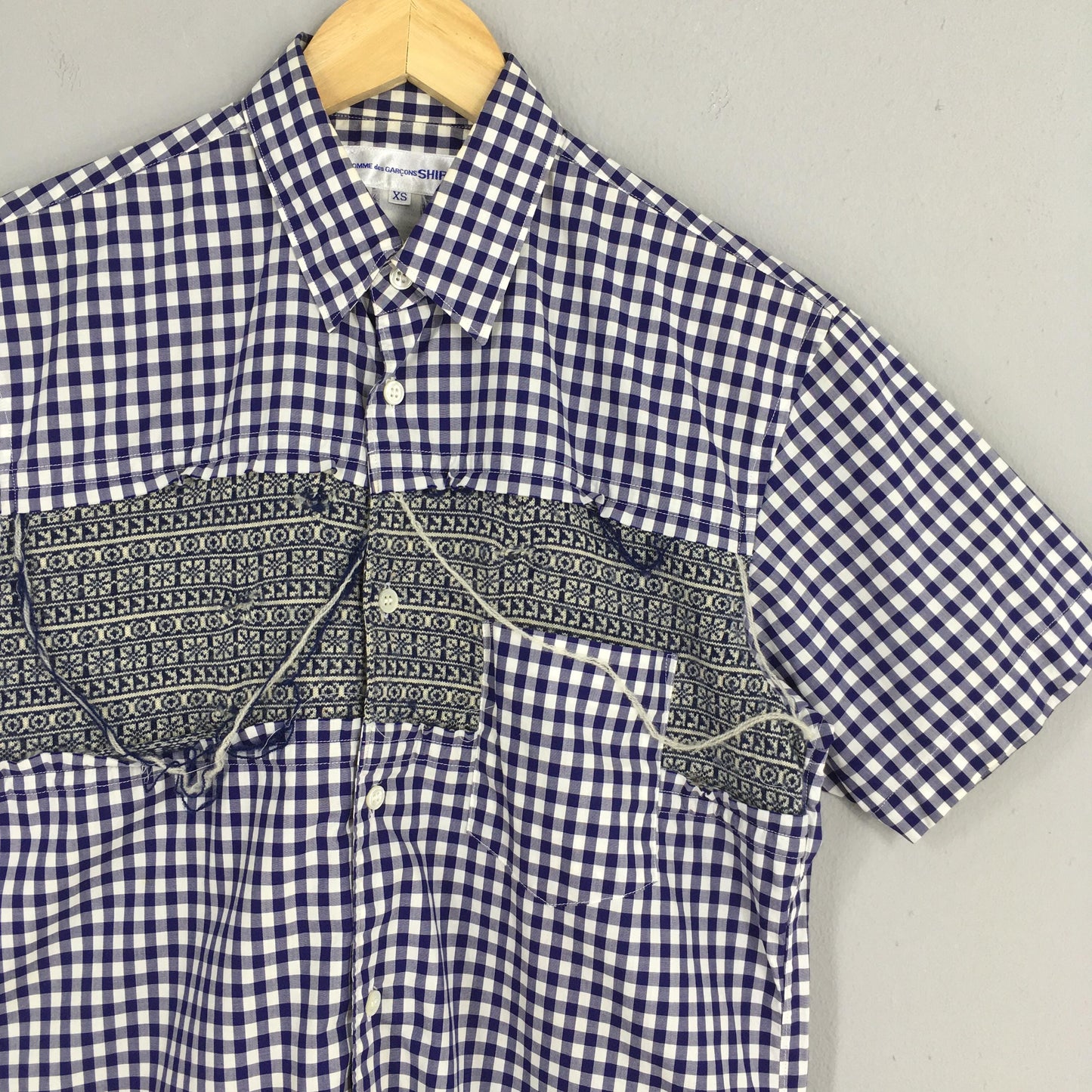 Comme Des Garcons Shirt Checkered Blue Shirt