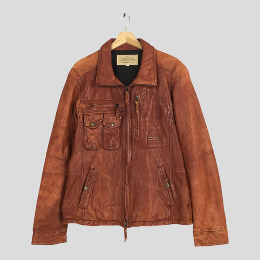 Avirex Ltd Sheepskin Leather Jacket XLarge