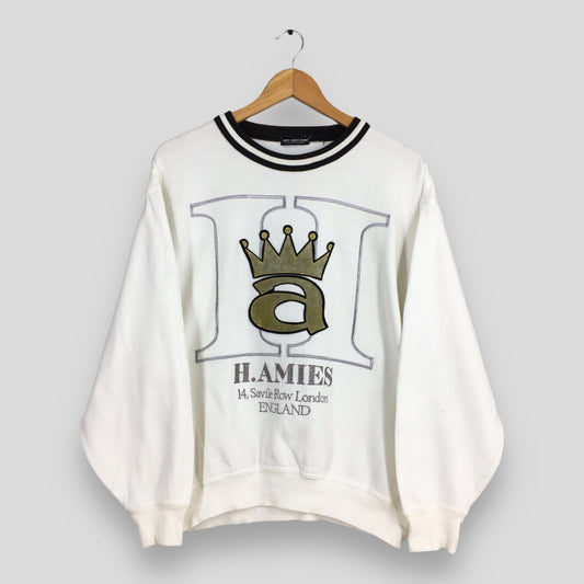 Hardy Amies Sport White Sweatshirt Medium