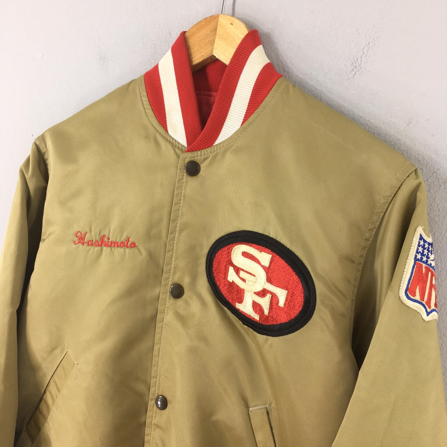 San Francisco 49ers NFL Gold Satin Jacket Small