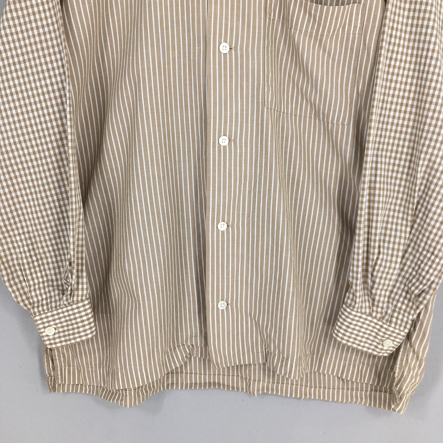 Issey Miyake Brown Stripes Shirt Large