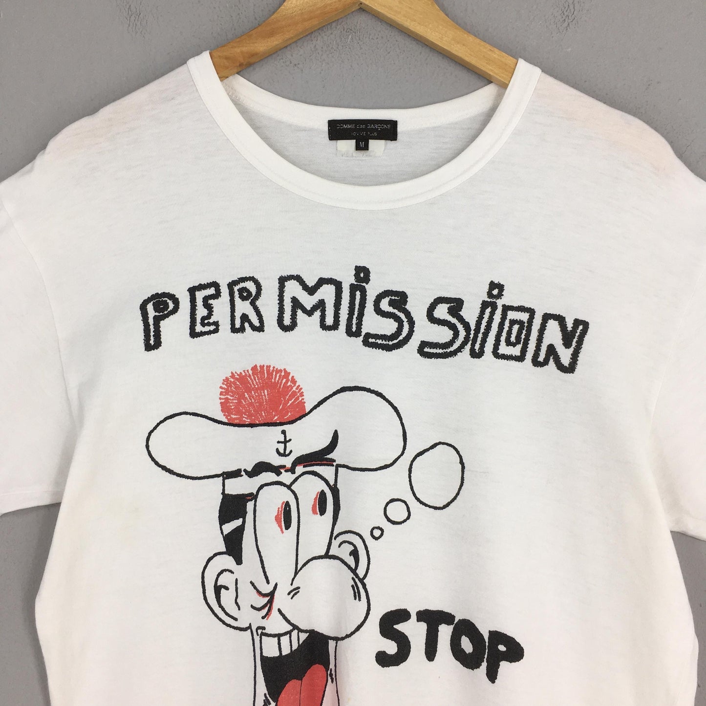 Comme Des Garcons Permission Stop White T shirt Medium