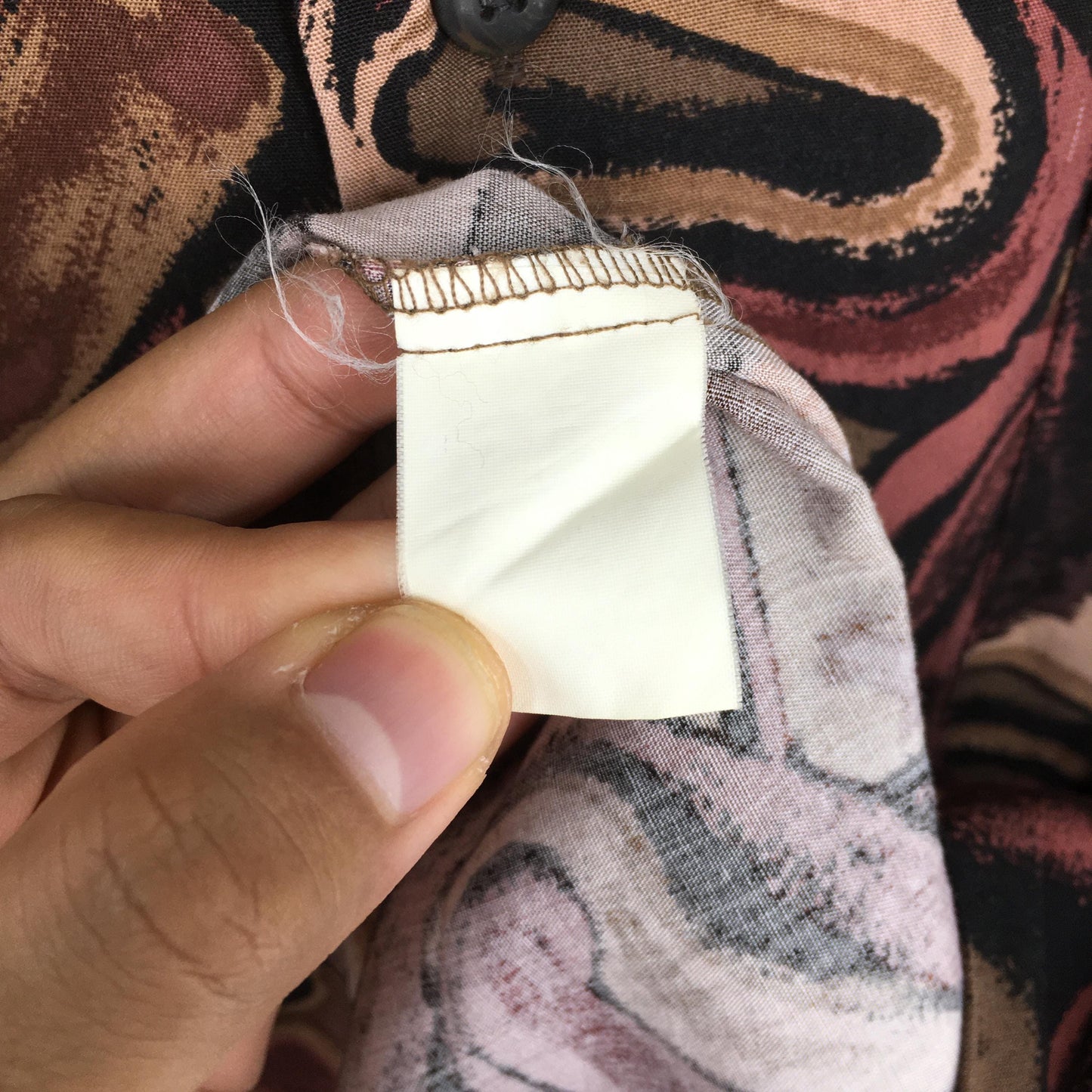 Alberto Zanre Psychedelic Pattern Silk Shirt Large