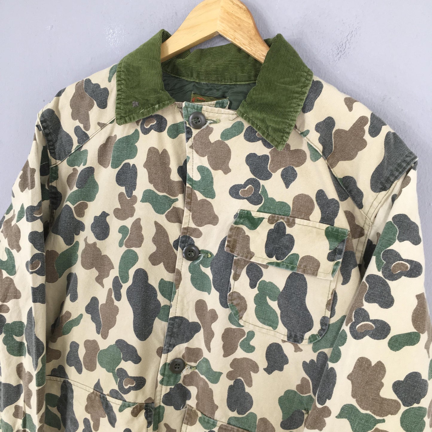 Saftbak Denim Chore Workers Camo Jacket Large