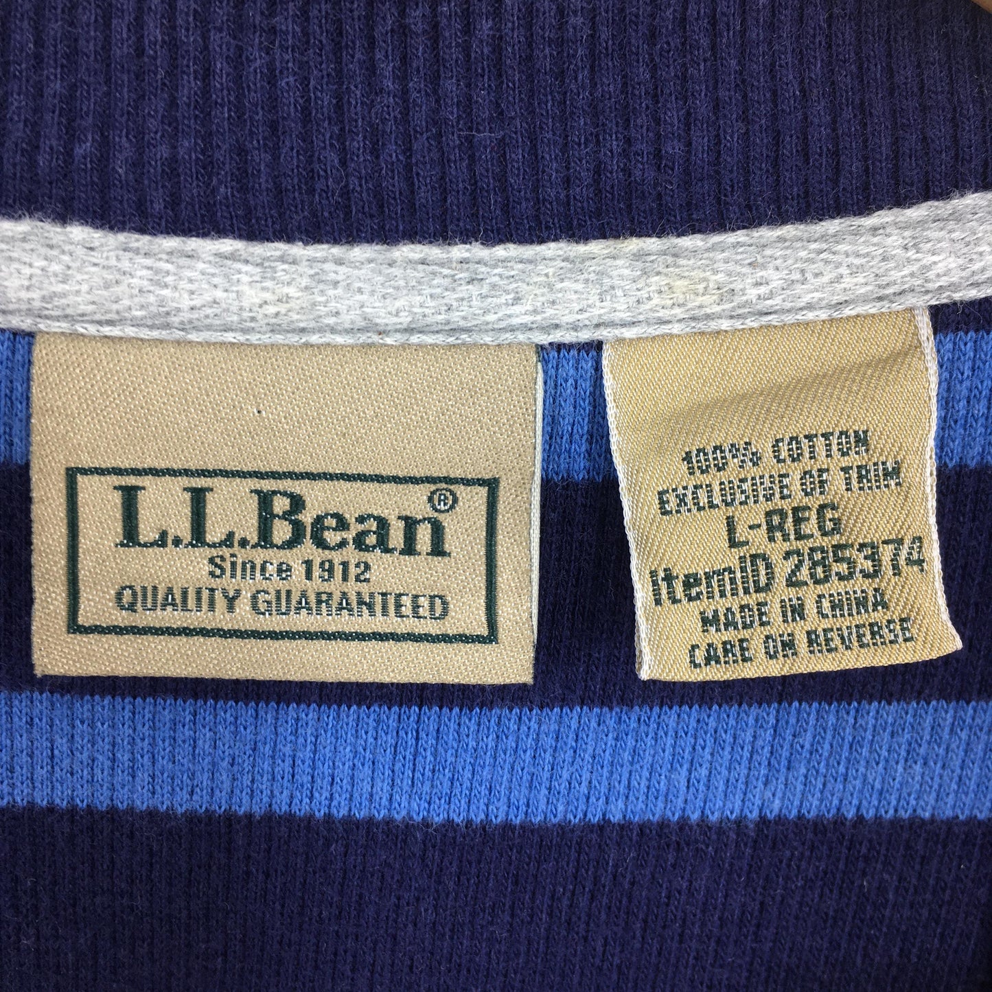 LL Bean Blue Stripes T shirt Large