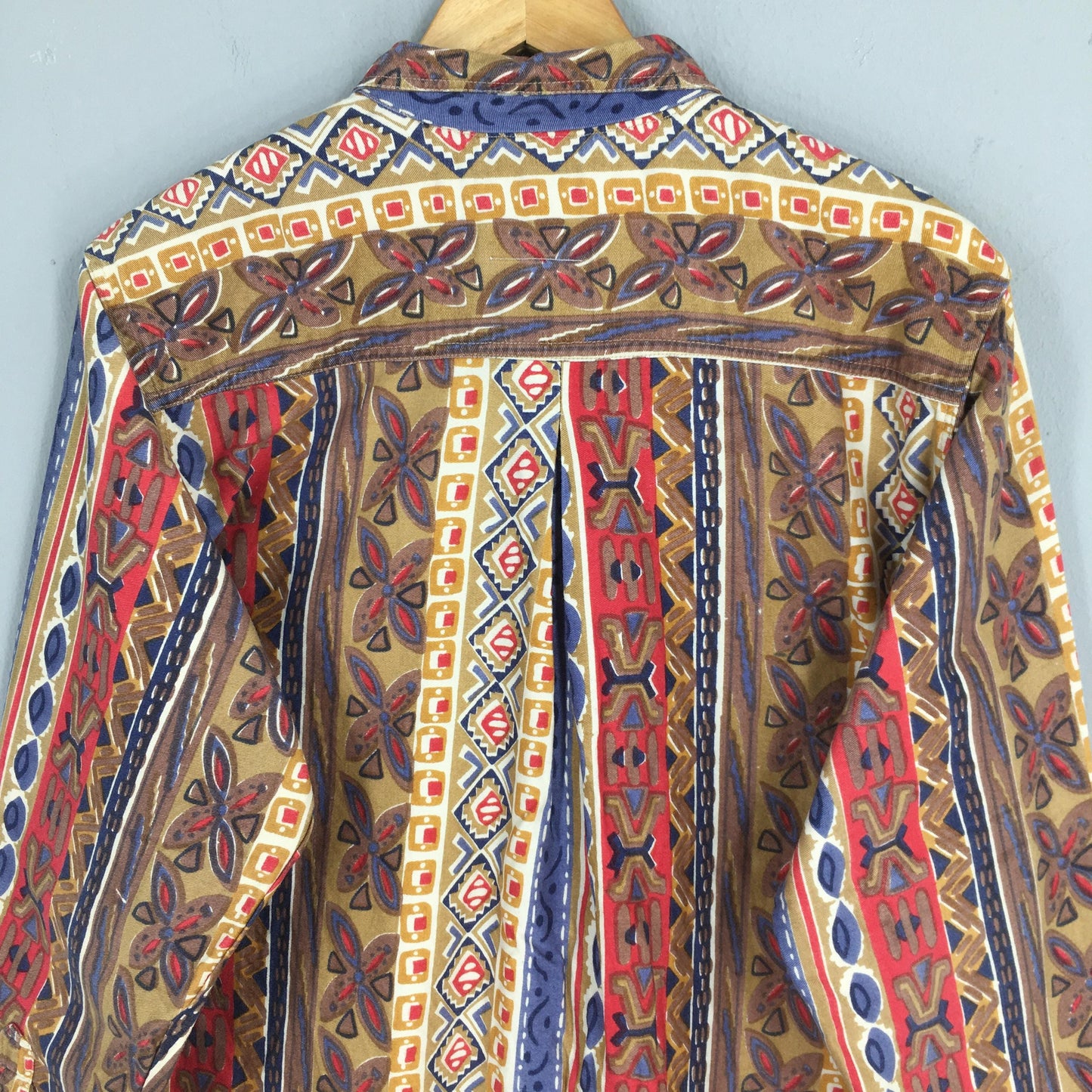 Funky Abstract Multicolor Flannel Shirt Medium