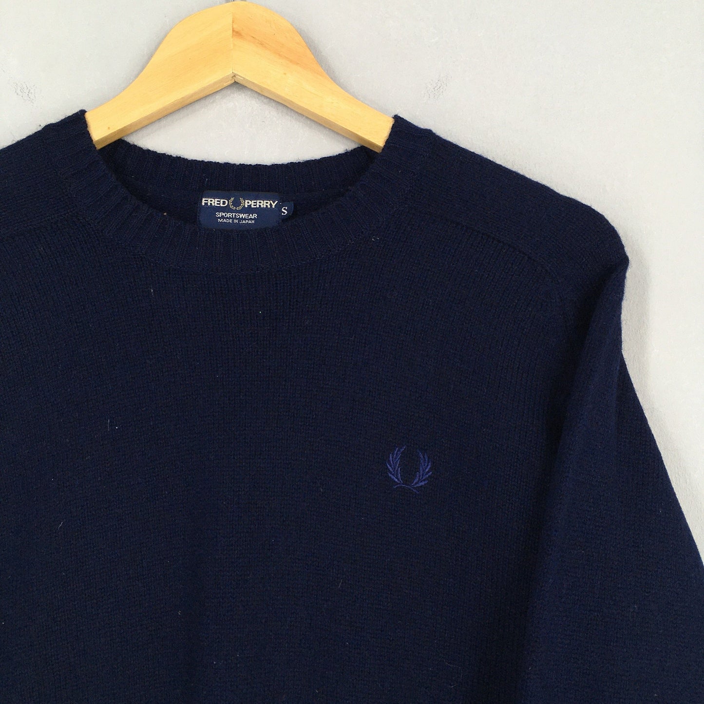 Fred Perry Blue Knitwear Wool Sweater Small