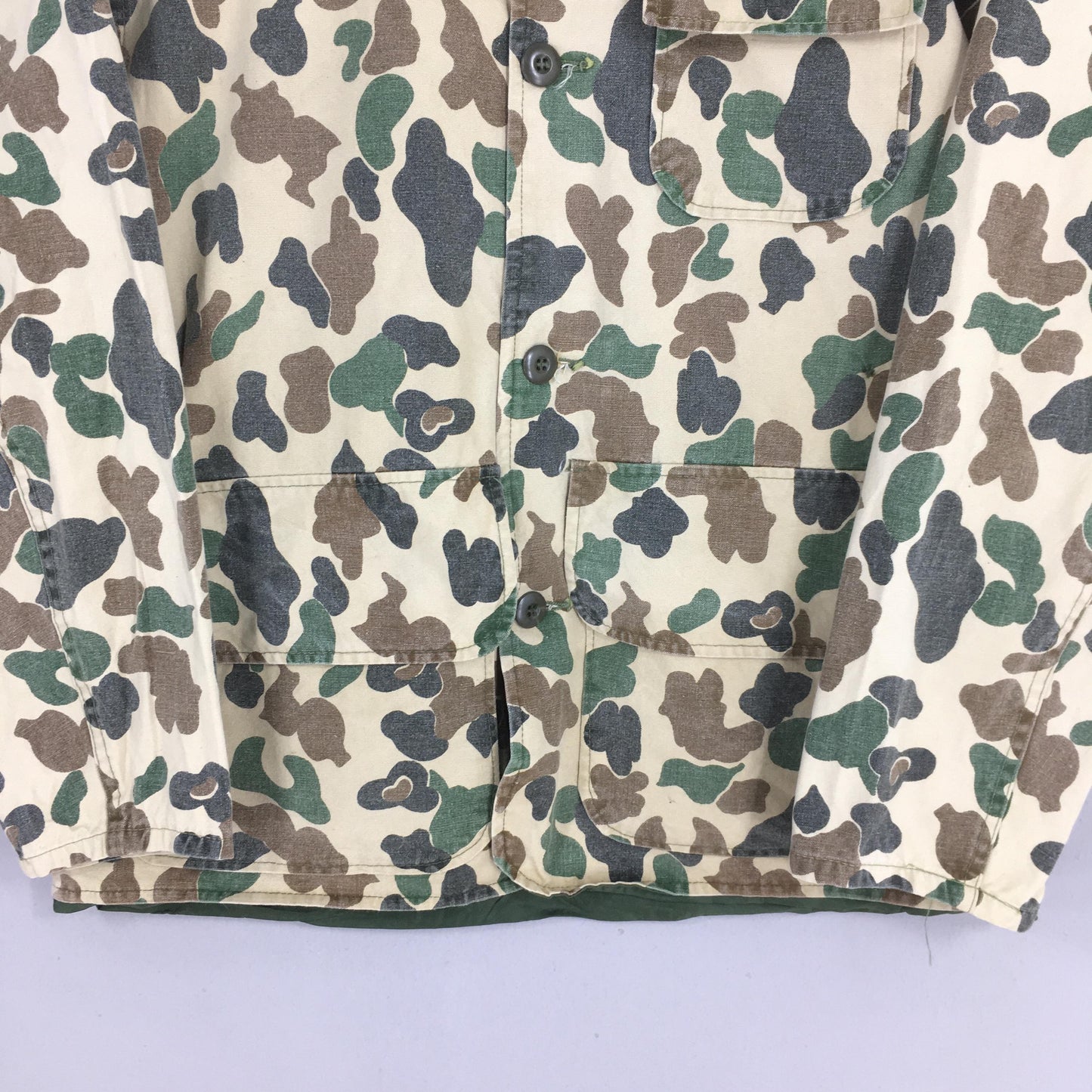 Saftbak Denim Chore Workers Camo Jacket Large