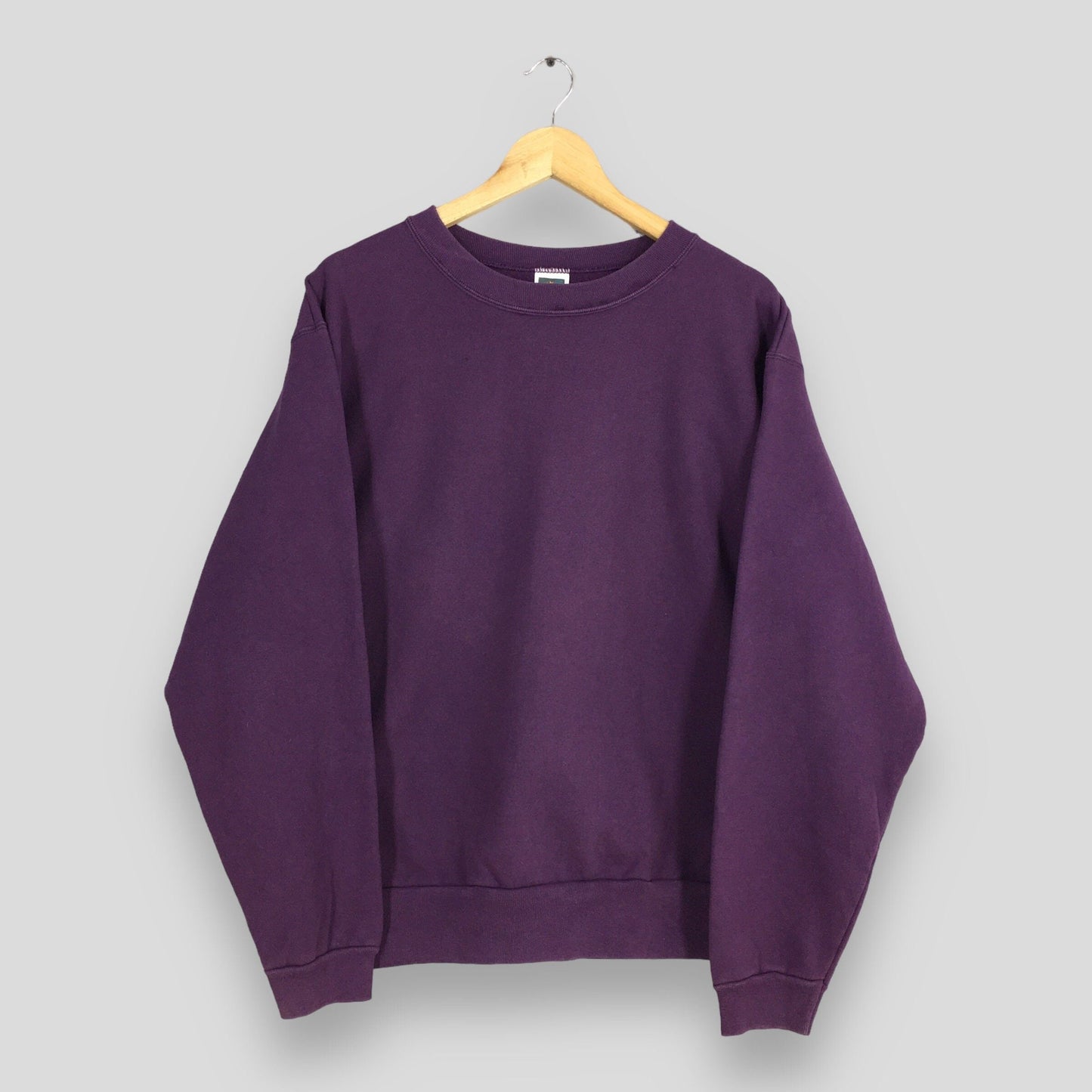 Plain Sports Purple Baggy Sweatshirt Jumper Large