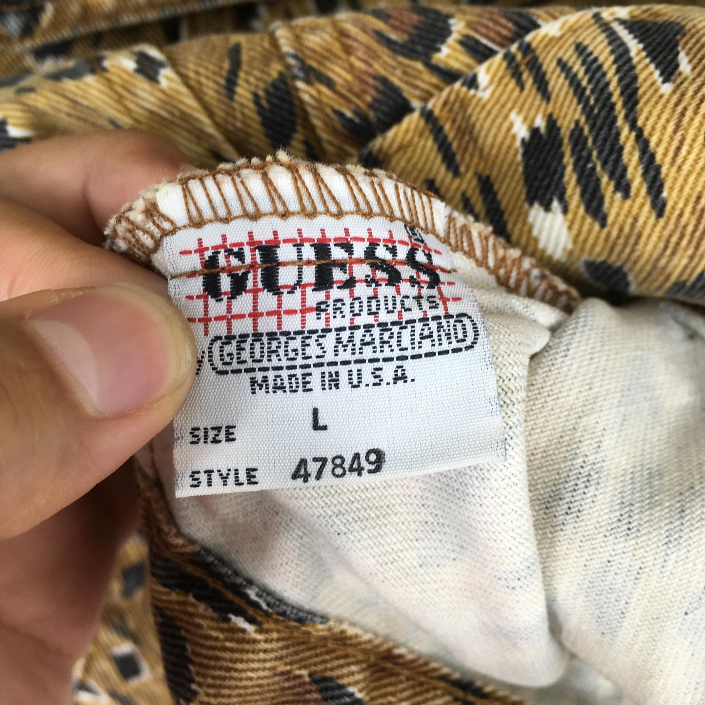 Guess Jeans Leopard Printed Denim Jacket Large