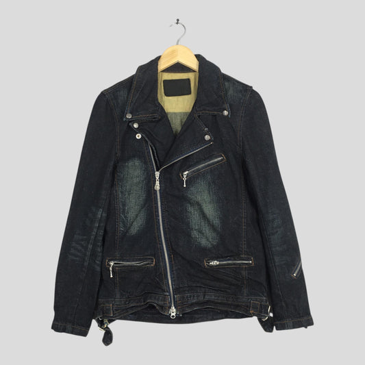 Japanese Jackrose Rolling Stones Double Collar Denim Jacket Medium