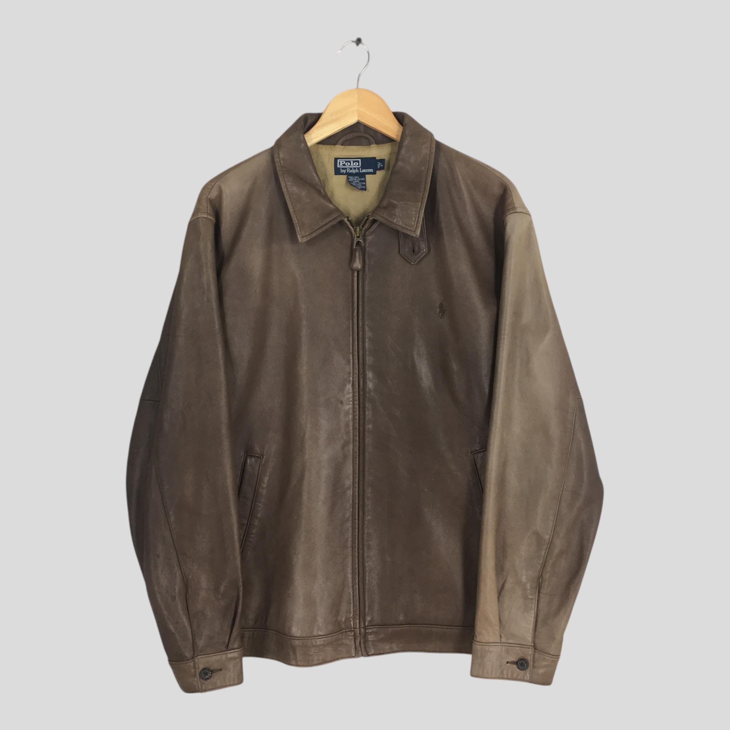 ジャケット・アウター 90s Polo Ralph Lauren Brown Leather jkt Polo Ralph Lauren Leather Jacket Large – axevin