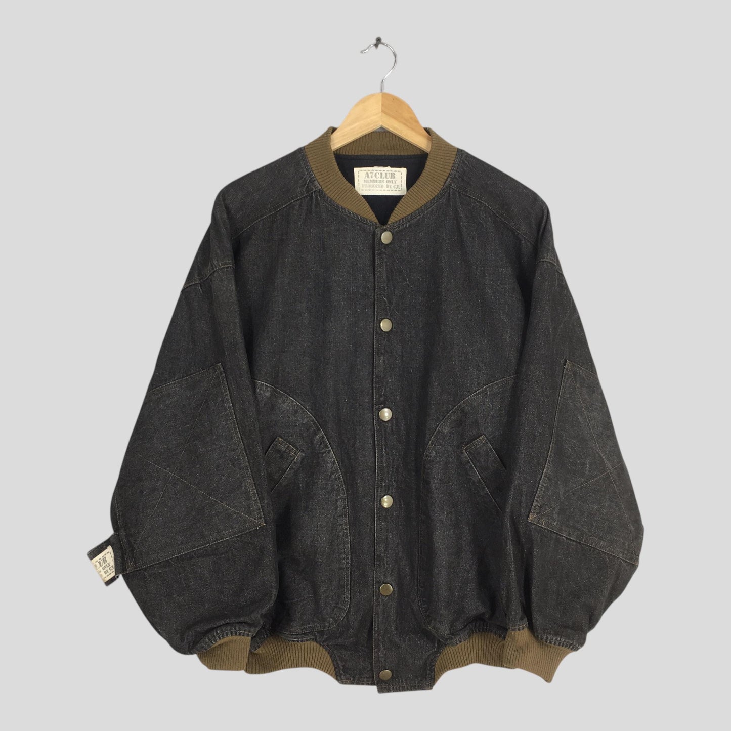 1990's Members Only Bomber Denim Jacket XLarge