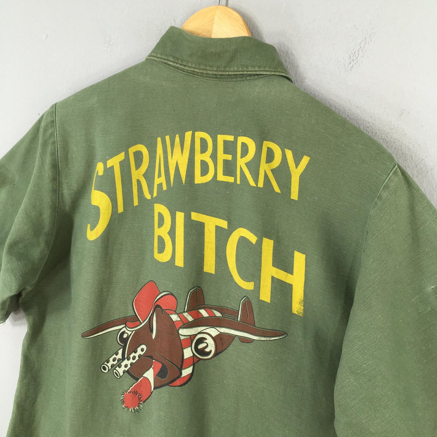 70s OG Us Olive Green Fatigue Shirt Medium