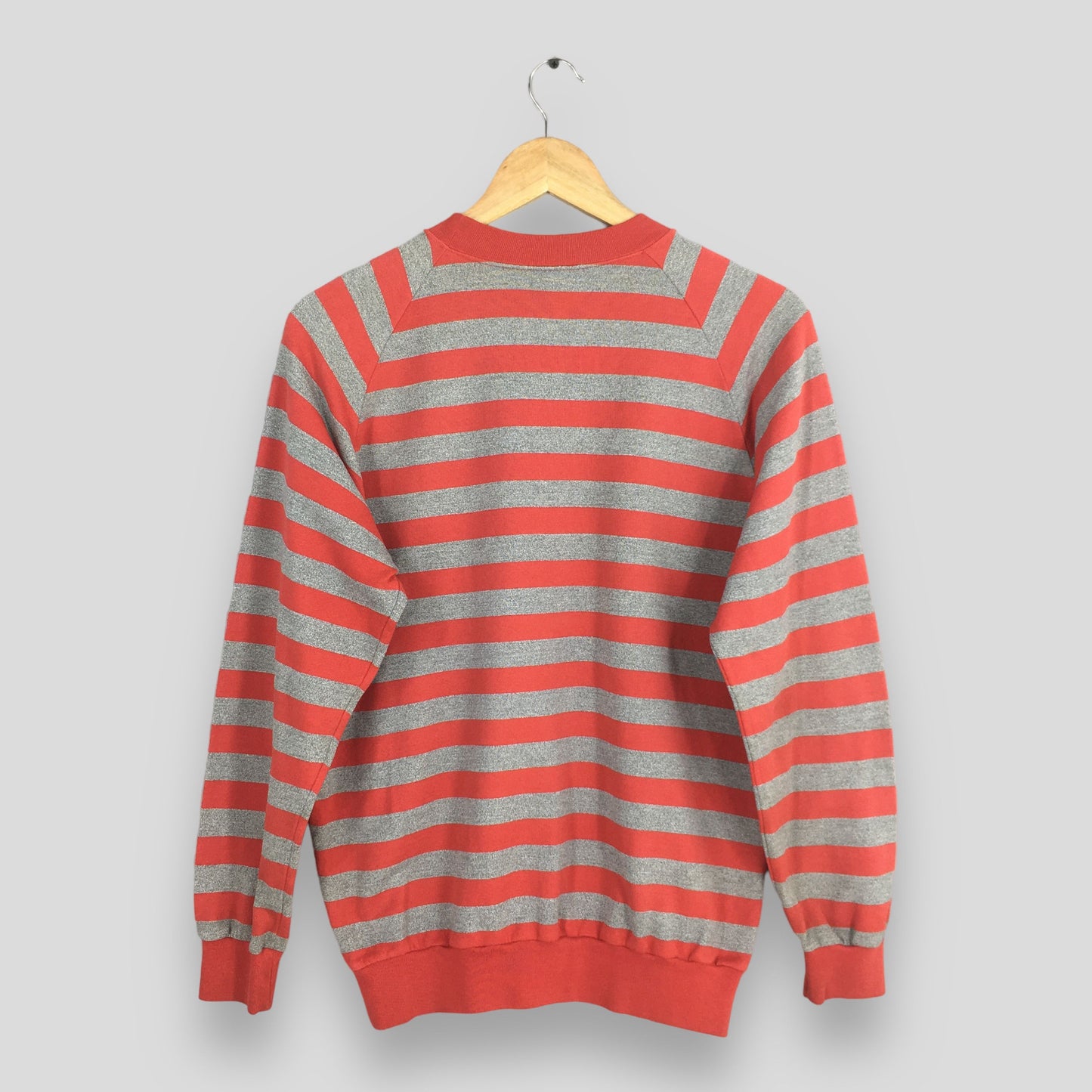 Adidas Striped Red Gray Sweatshirt Small