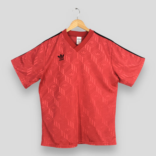 Adidas Trefoil Red V Neck Jersey Large