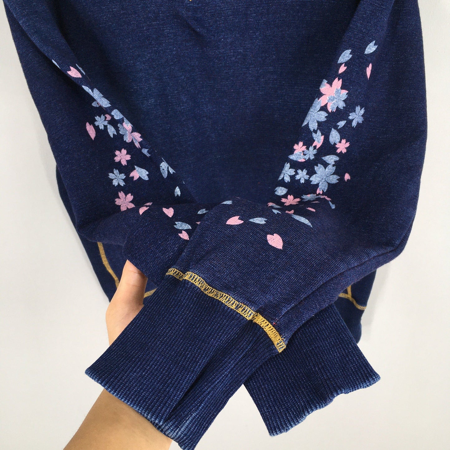 Indigo Blue Japan Sakura Blossom Sweatshirt Medium