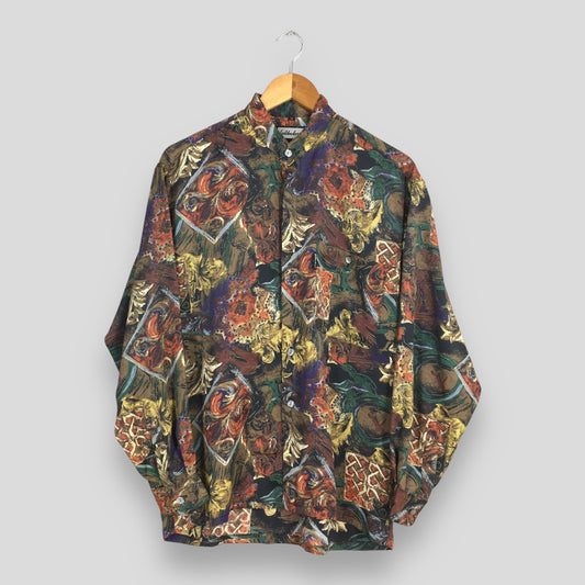 Psychedelic Floral Pattern Shirt Medium