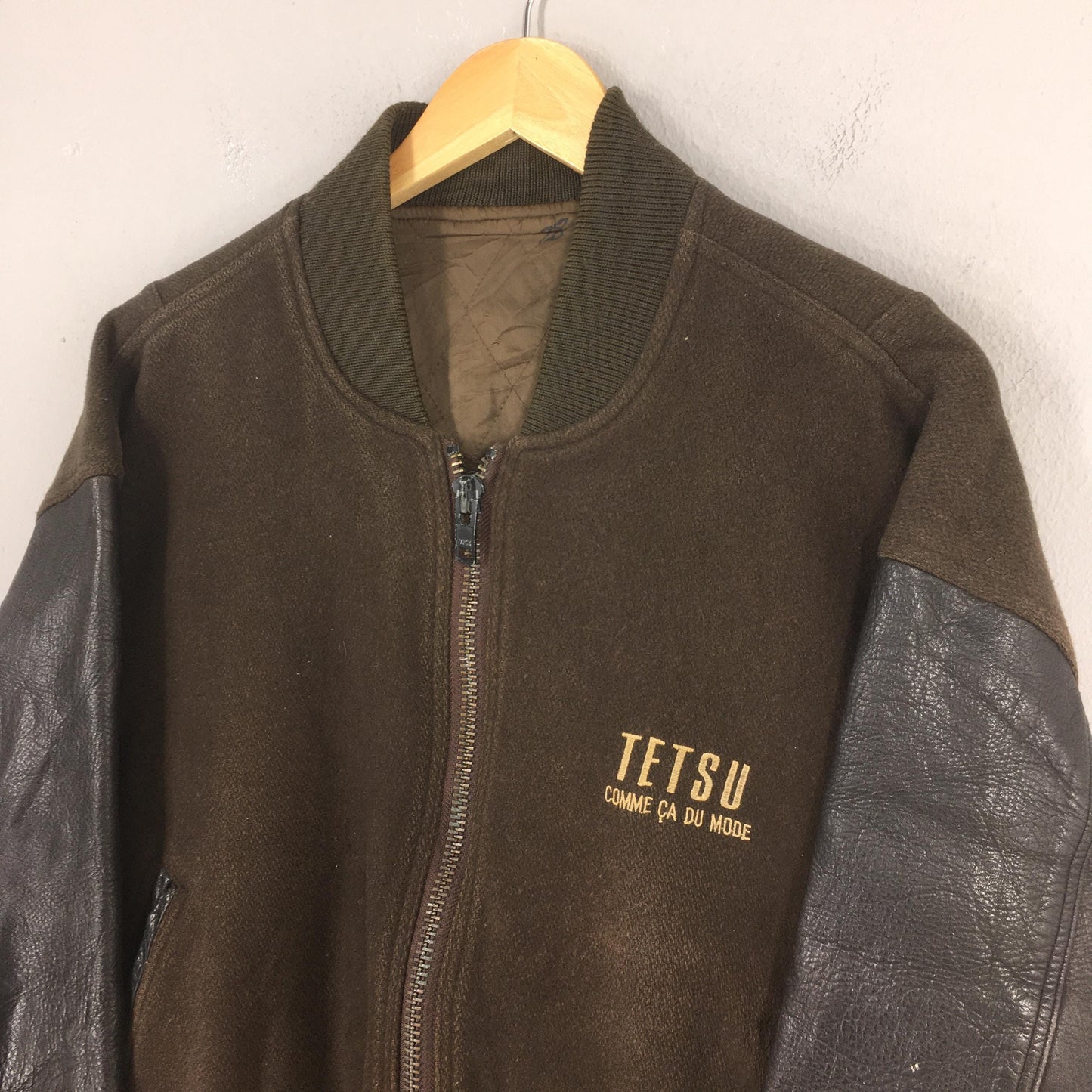 Tetsu Comme Ca Du Mode Wool Varsity Jacket Large