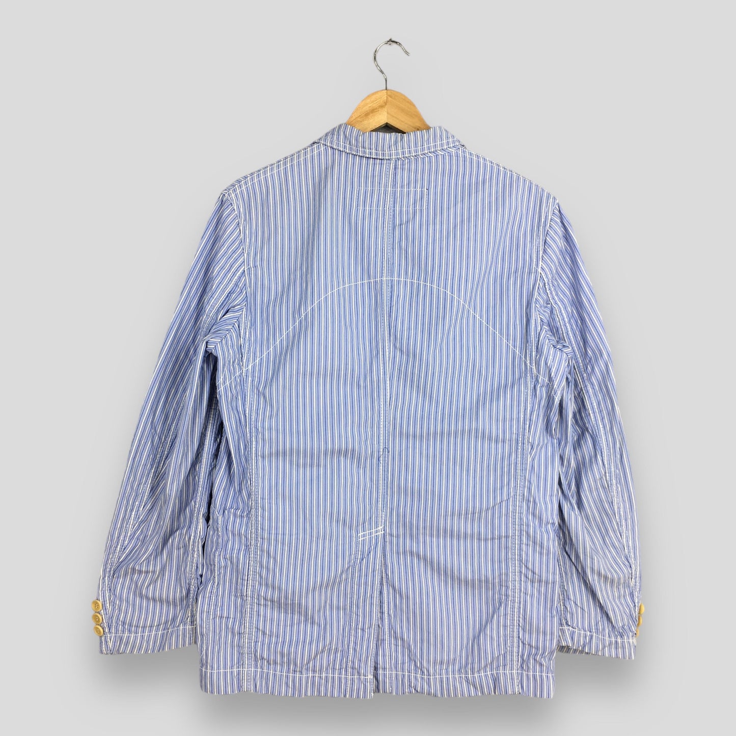 Comme Des Garcons Blue Striped Coat Blazer Small