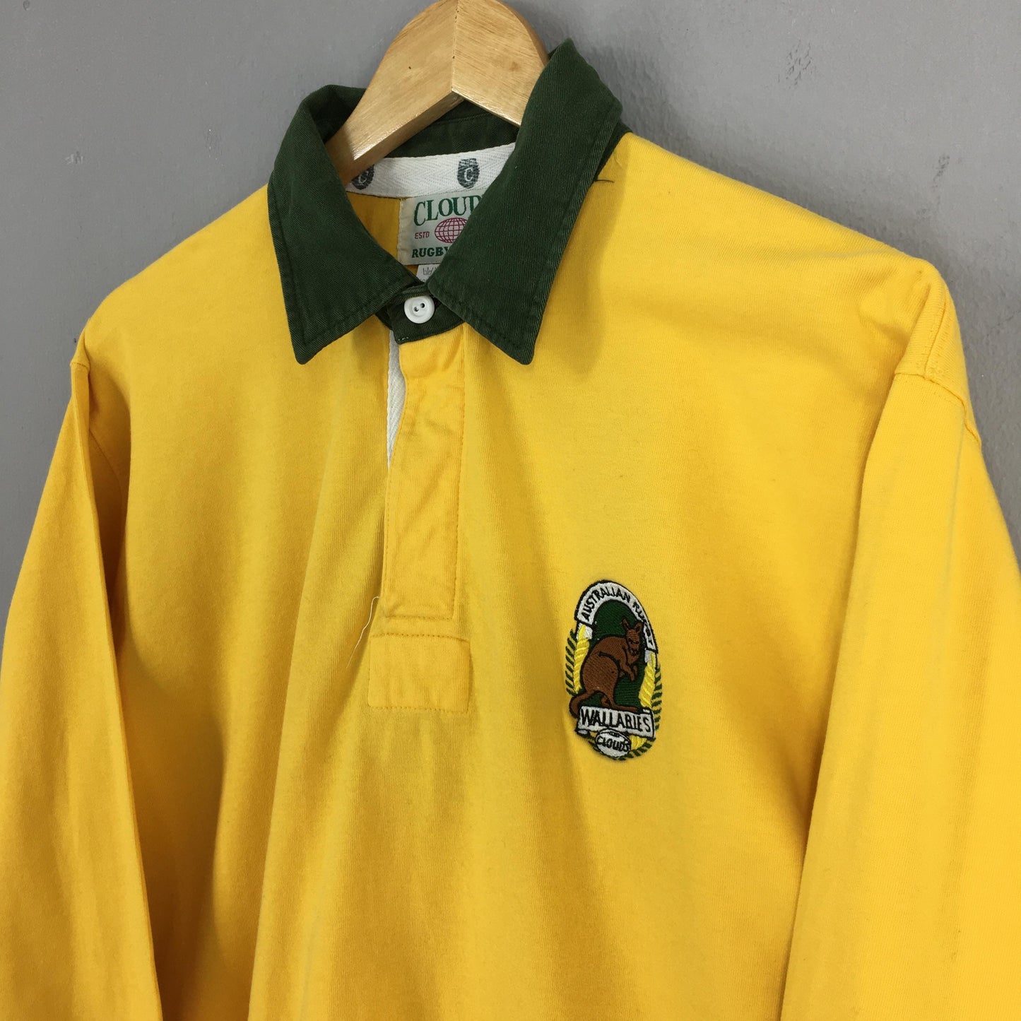 Australian World Rugby Yellow Polo Shirt Large