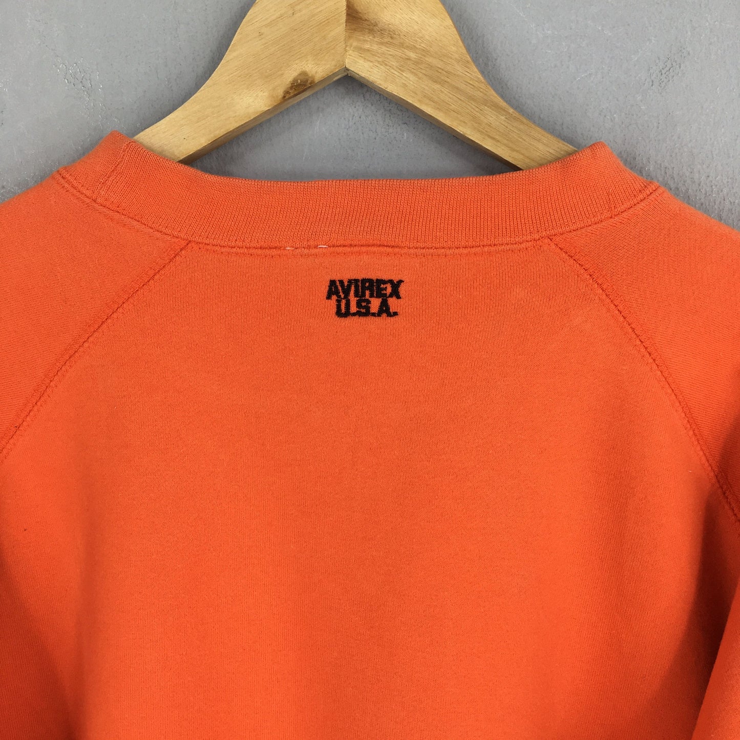 Avirex Usa Plain Orange Sweater Large