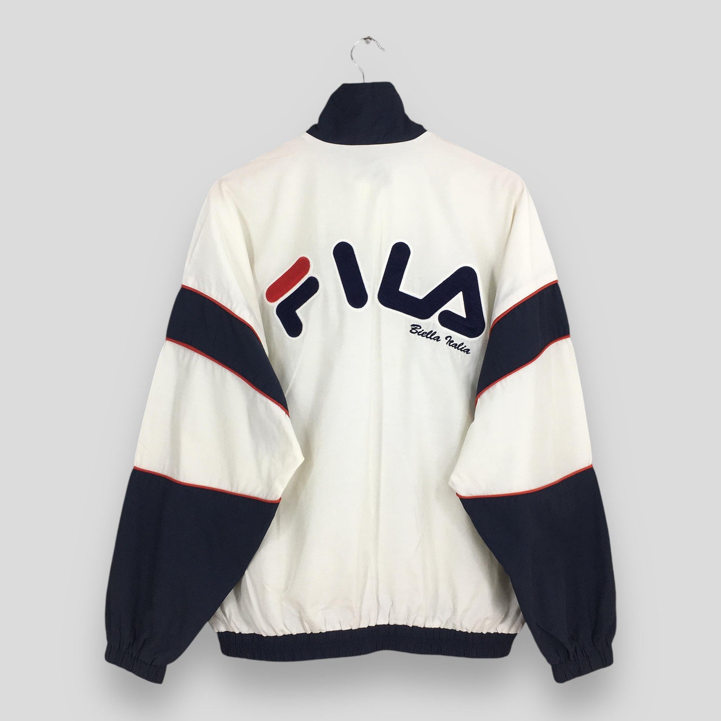 Fila Sports White Windbreaker Jacket XLarge