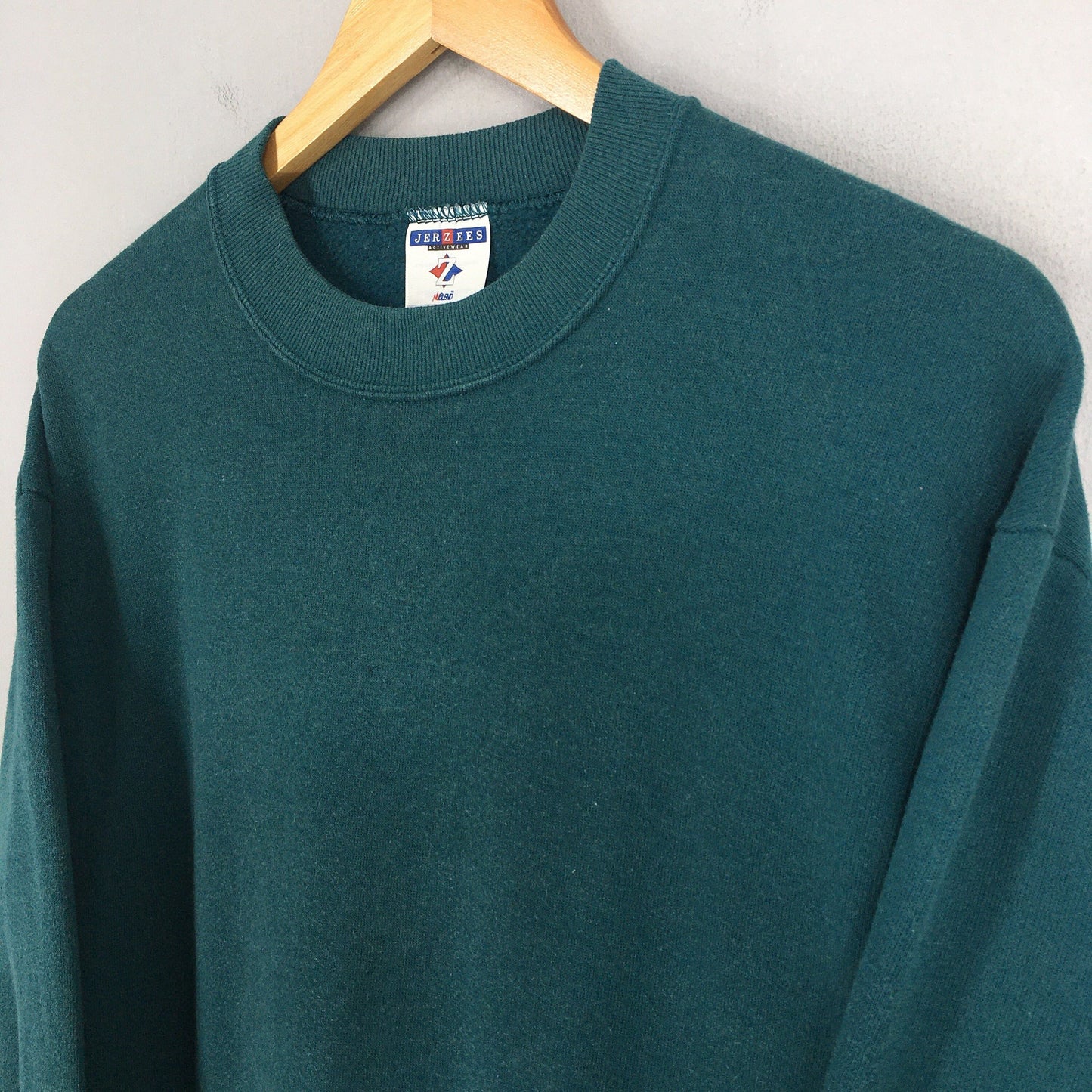 Jerzees Usa Green Plain Sweatshirt Medium