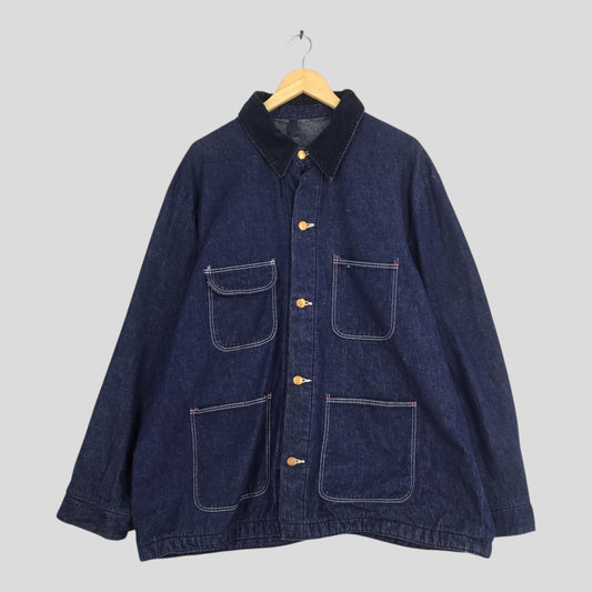 Wrangler Sanforize Blue Chore Denim Jacket XLarge