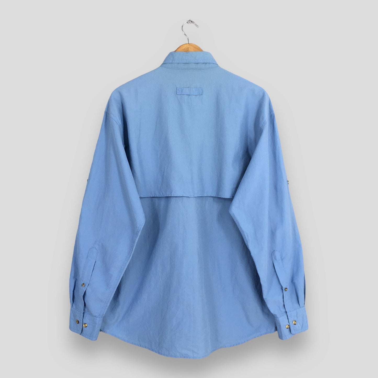 LL Bean Flannel Blue Plain Shirt XLarge