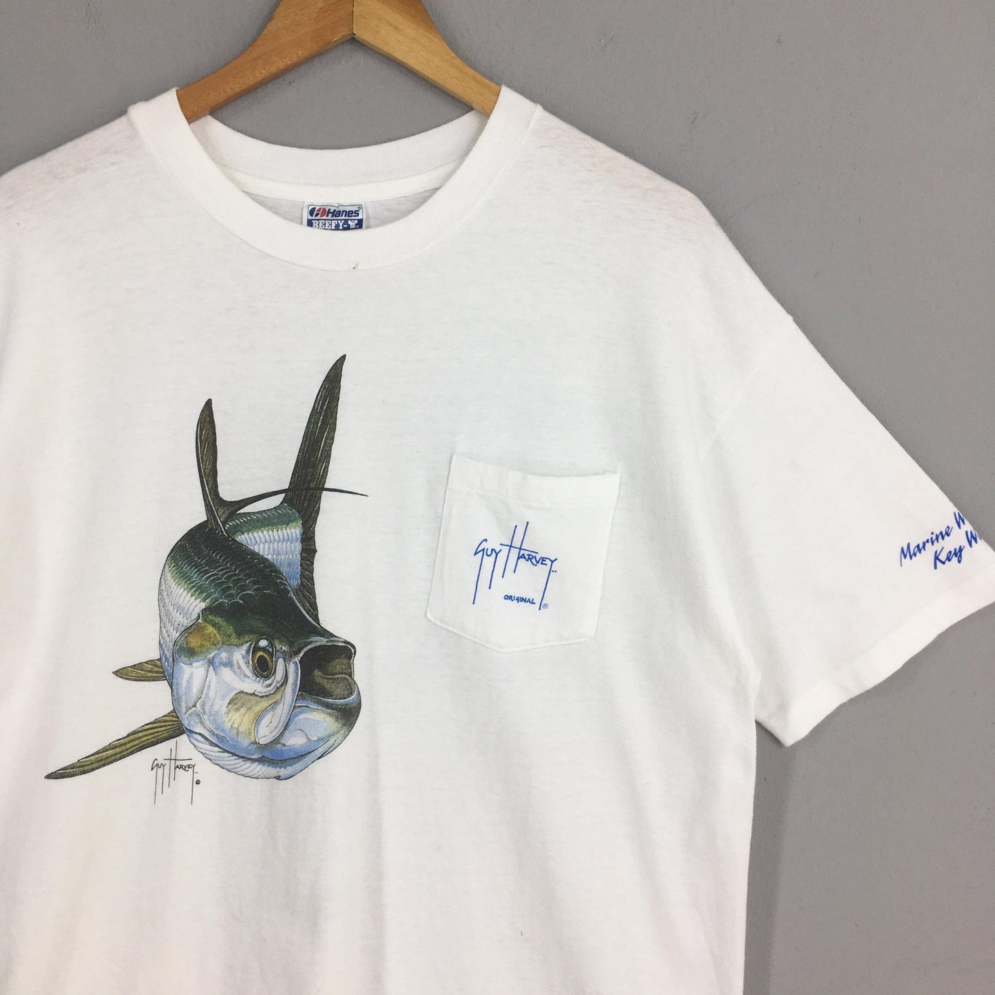 Guy Harvey Fishing White Tshirt XLarge