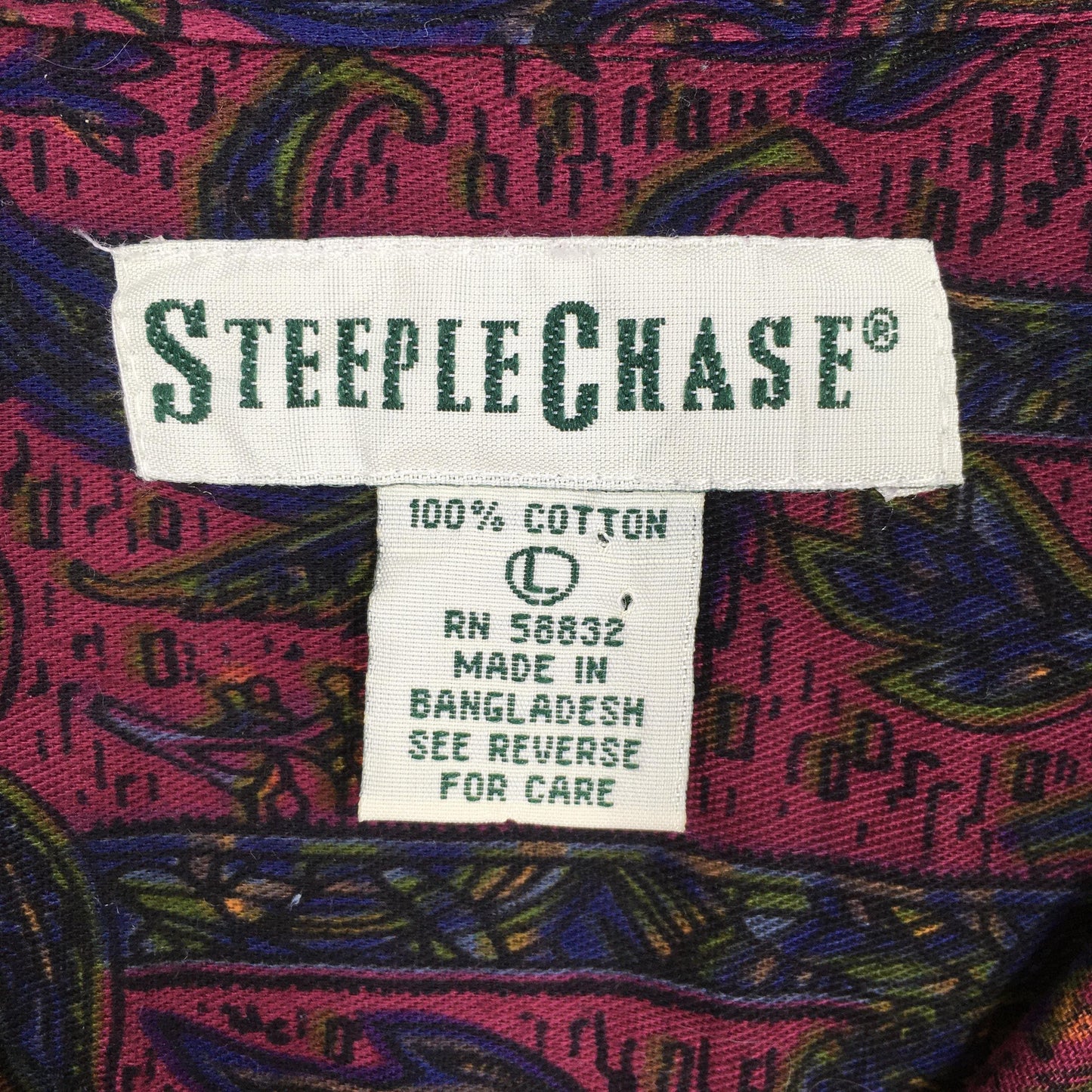 Abstract Red Floral Casual Flannel Shirt Large