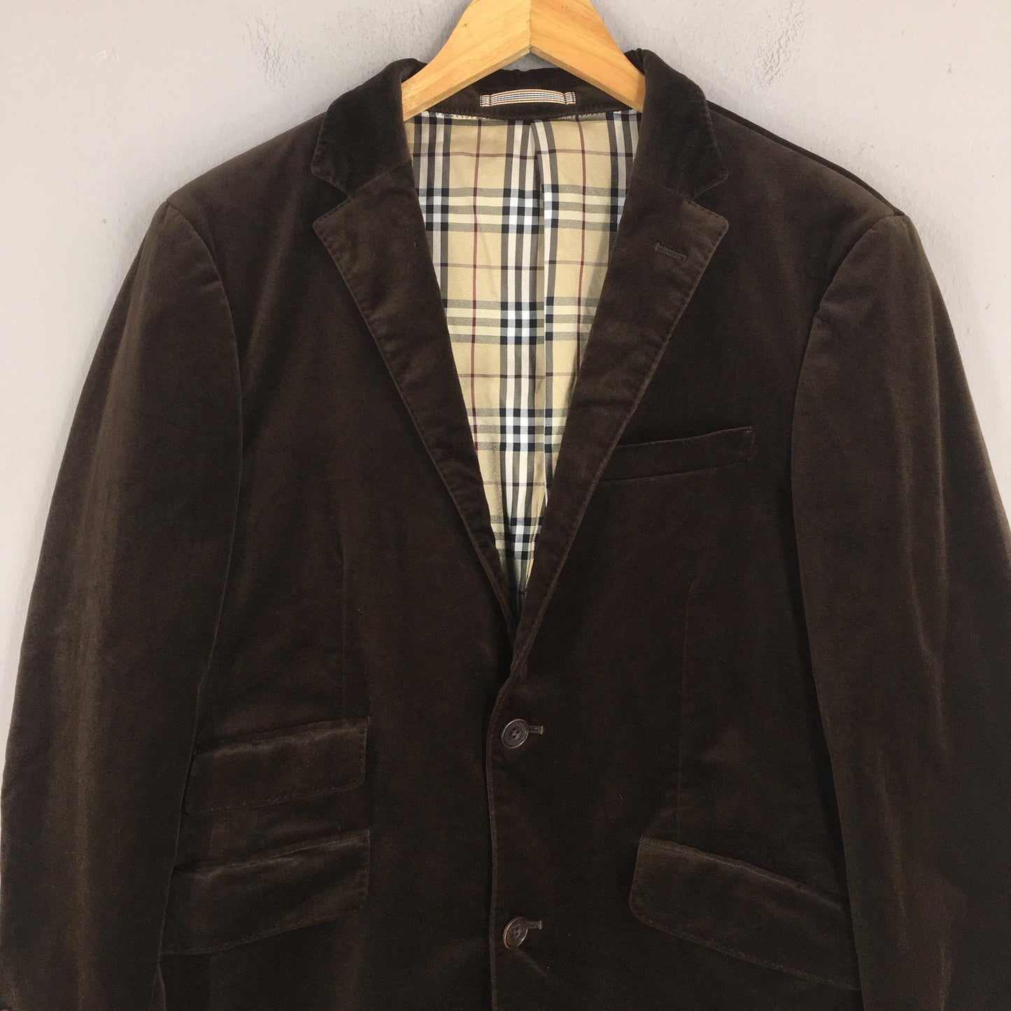 Burberrys England Dark Brown Corduroy Coat Small
