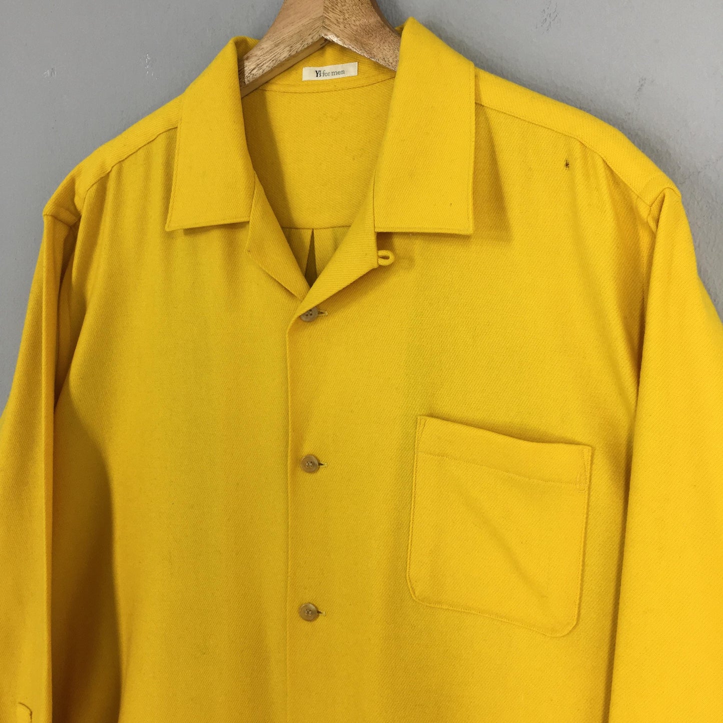 Ys For Men Yohji Yamamoto Laine Wool Shirt XLarge