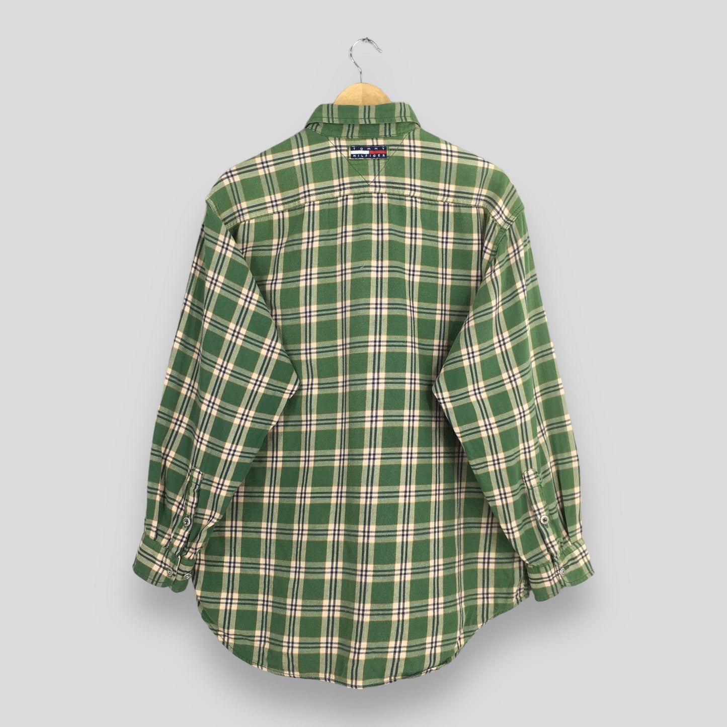 Tommy Hilfiger Checkered Green Shirt Medium