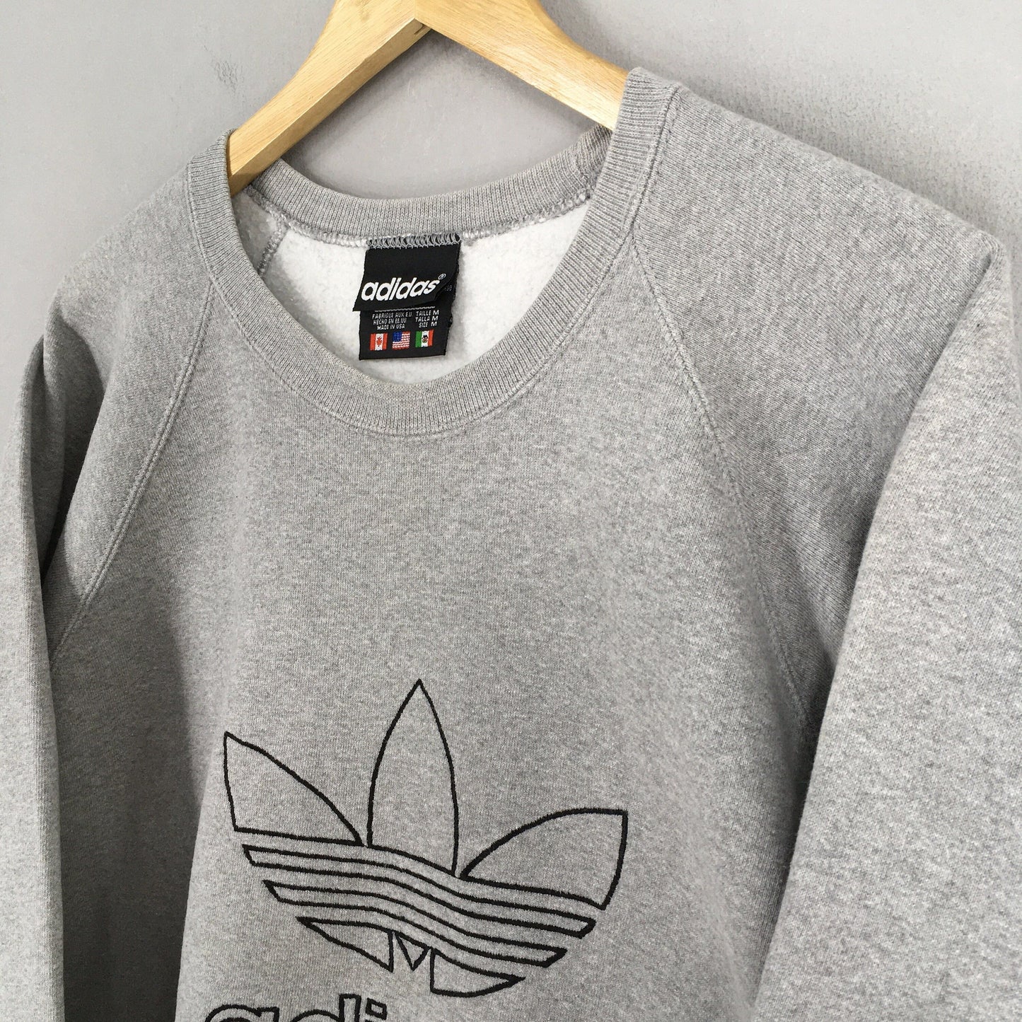 Adidas Trefoil Embroidered Big Logo Sweatshirt Medium